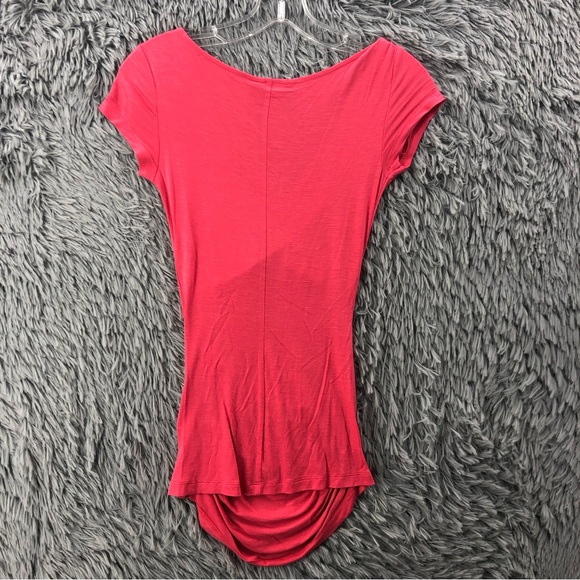 Candies Top Womens XSmall Asymetric Shirred Faux Wrap Shirt NWT - Picture 9 of 11